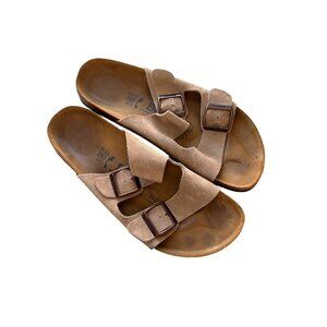 Betula By Birkenstock Size Mens Sz 10 Beige Suede Double Strap Sandals